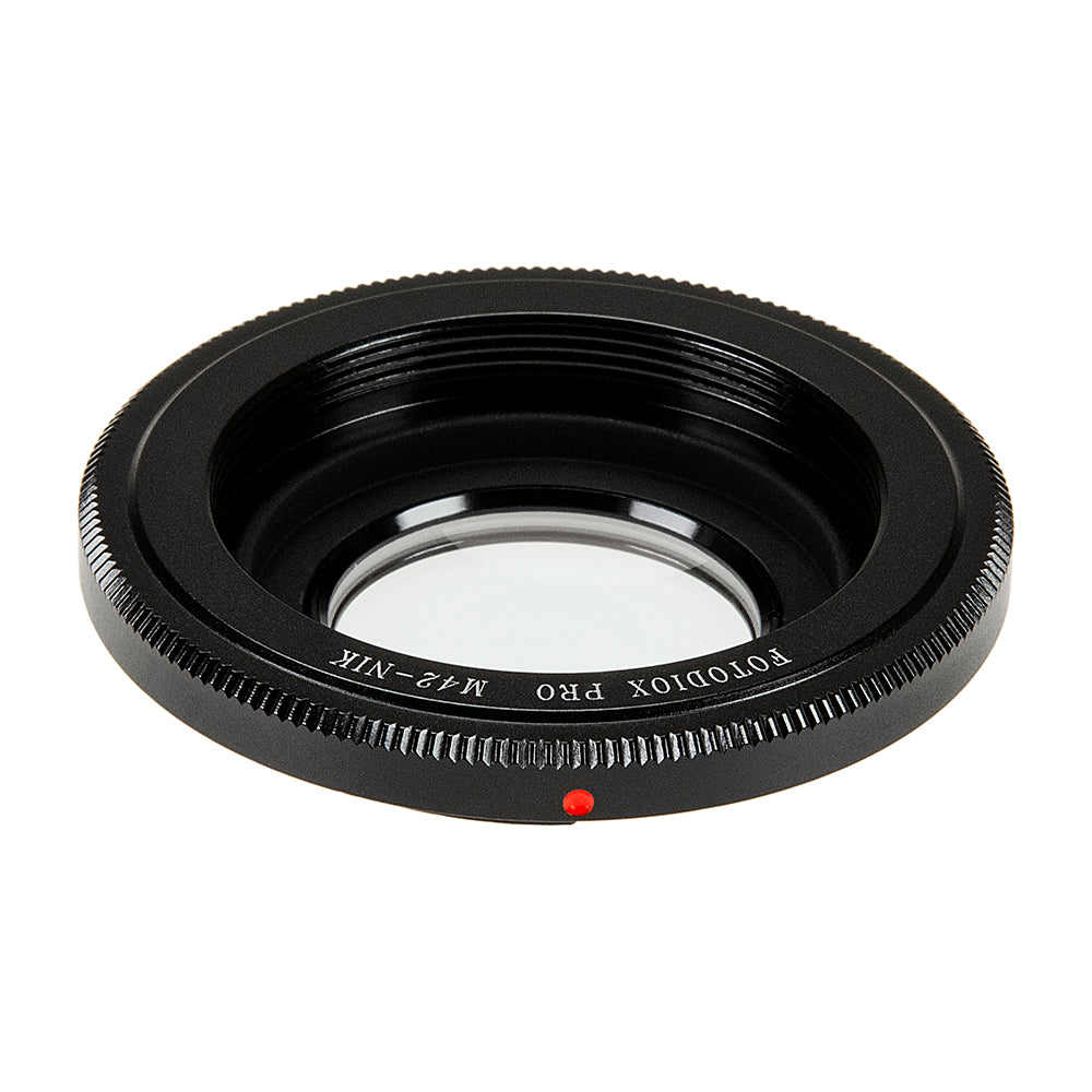 Fotodiox Pro Lens Mount Adapter - M42 Screw Mount SLR Lens to Nikon F Mount SLR Camera Body with Infinity Focus Glass