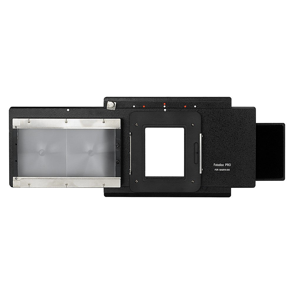 Fotodiox Pro Lens Adapter - Mamiya 645 Film Backs to Large Format 4x5 View Cameras with a Graflok Rear Standard - Shift / Stitch Adapter