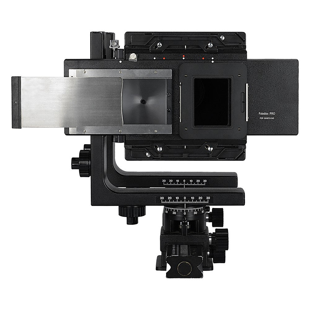 Fotodiox Pro Lens Adapter - Mamiya 645 Film Backs to Large Format 4x5 View Cameras with a Graflok Rear Standard - Shift / Stitch Adapter