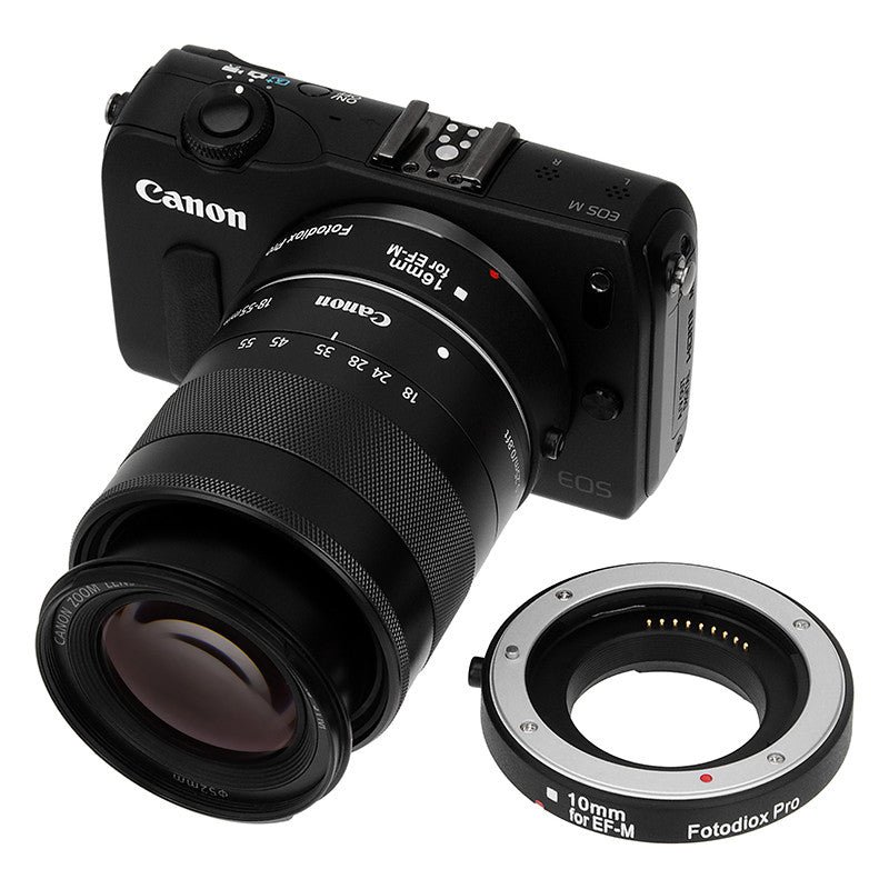 Fotodiox Pro Automatic Macro Extension Tube Set for Canon EOS M (EF-M) Mount Mirrorless Cameras for Extreme Close-up Photography