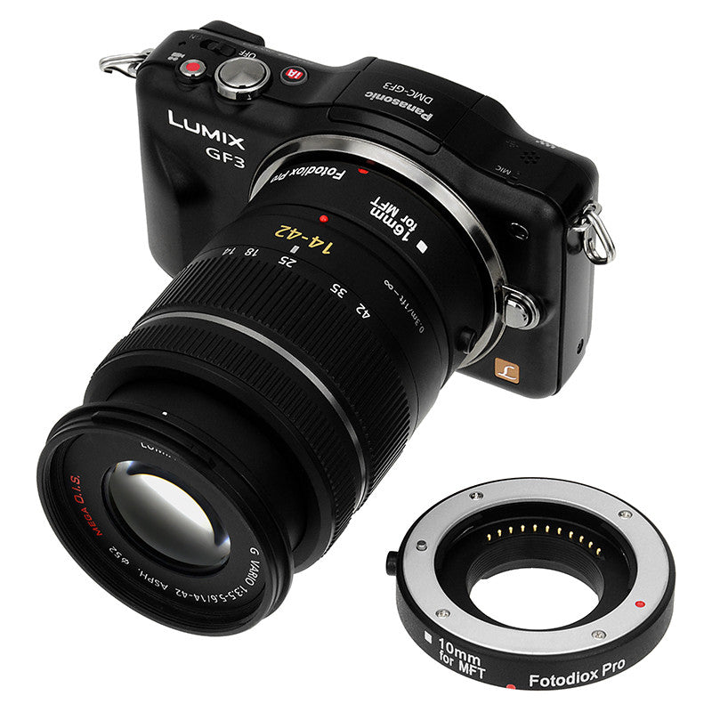 Fotodiox Pro Automatic Macro Extension Tube Set for Micro Four Thirds (MFT, M4/3) Mount Mirrorless Cameras for Extreme Close-up Photography