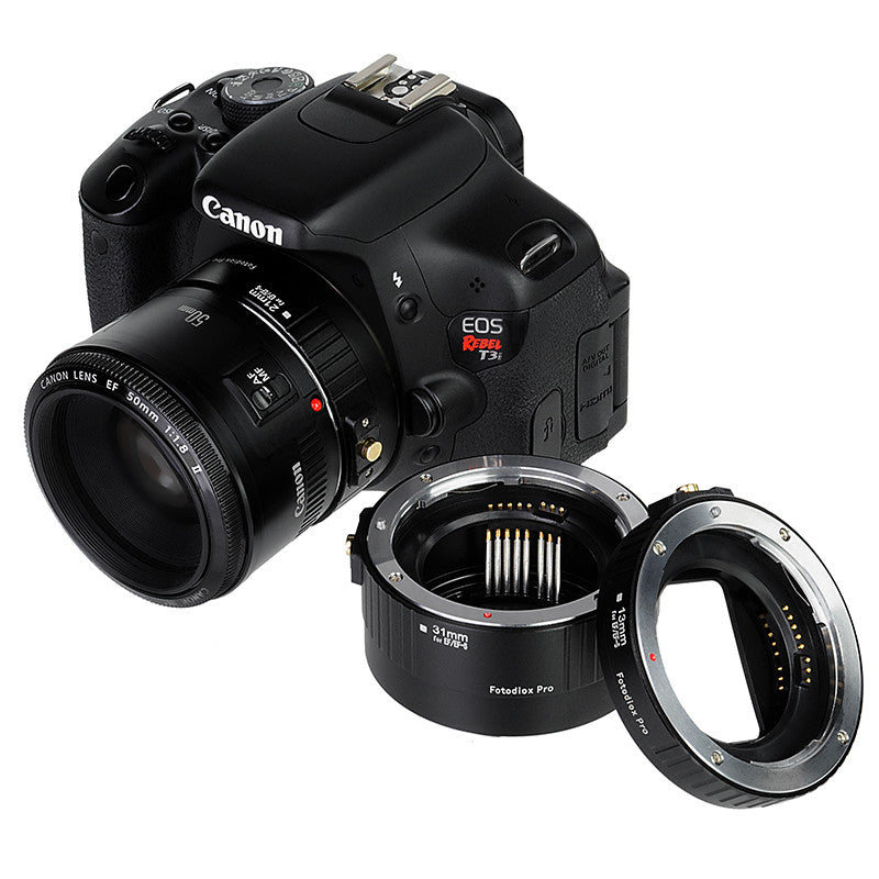 Fotodiox Pro Automatic Macro Extension Tube Set for Canon EOS (EF, EF-S) Mount SLR Cameras for Extreme Close-up Photography