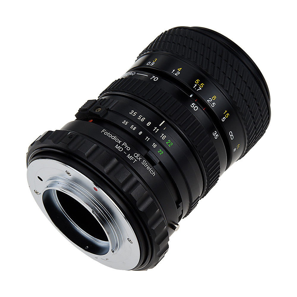 Fotodiox DLX Stretch Lens Adapter - Minolta Rokkor (SR / MD / MC) SLR Lens to Micro Four Thirds (MFT, M4/3) Mount Mirrorless Camera Body with Macro Focusing Helicoid and Magnetic Drop-In Filters
