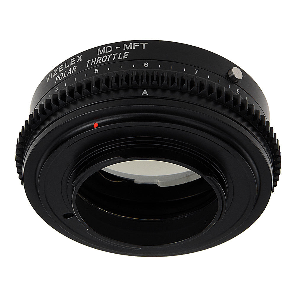 Vizelex Polar Throttle Lens Mount Adapter - Minolta Rokkor (SR / MD / MC) SLR Lens to Micro Four Thirds (MFT, M4/3) Mount Mirrorless Camera Body with Built-In Circular Polarizing Filter