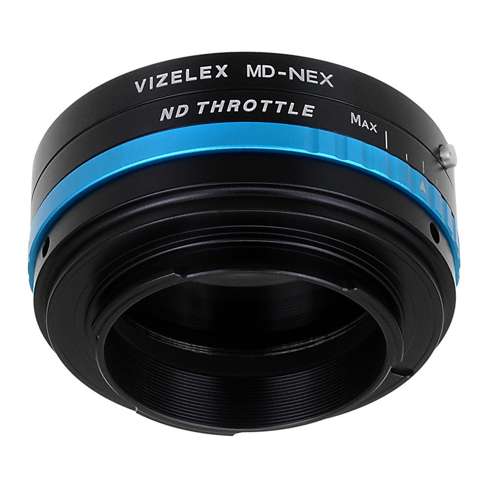 Vizelex ND Throttle Lens Mount Adapter - Minolta Rokkor (SR / MD / MC) SLR Lens to Sony Alpha E-Mount Mirrorless Camera Body with Built-In Variable ND Filter (2 to 8 Stops)