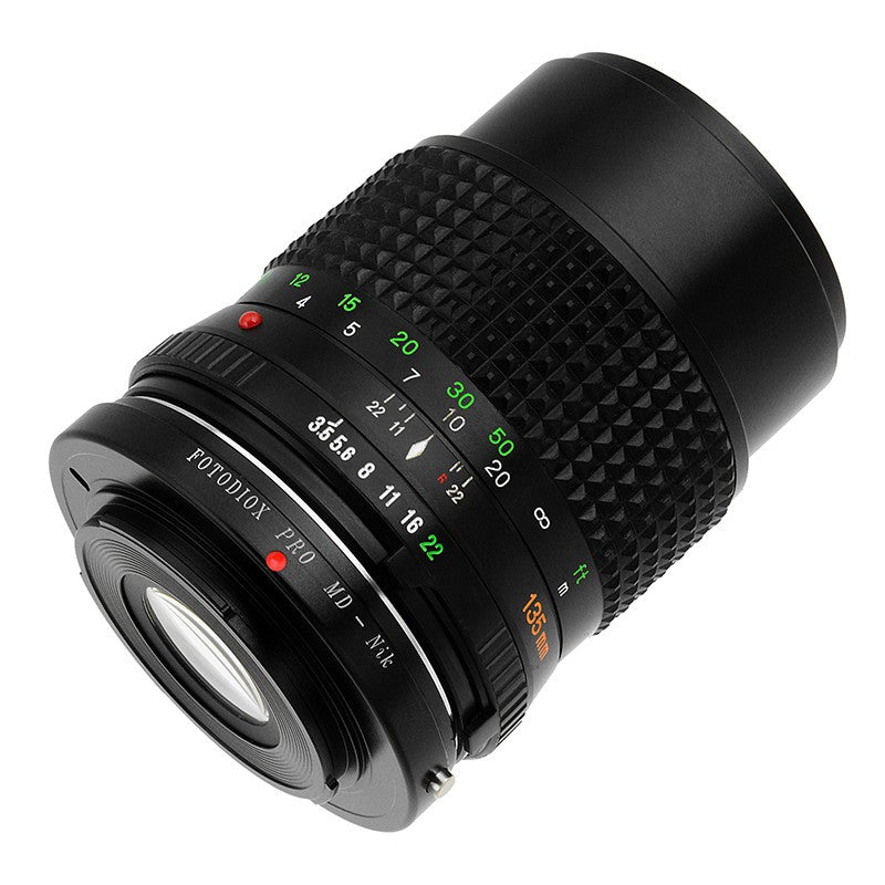 Fotodiox Pro Lens Mount Adapter - Minolta Rokkor (SR / MD / MC) SLR Lens to Nikon F Mount SLR Camera Body