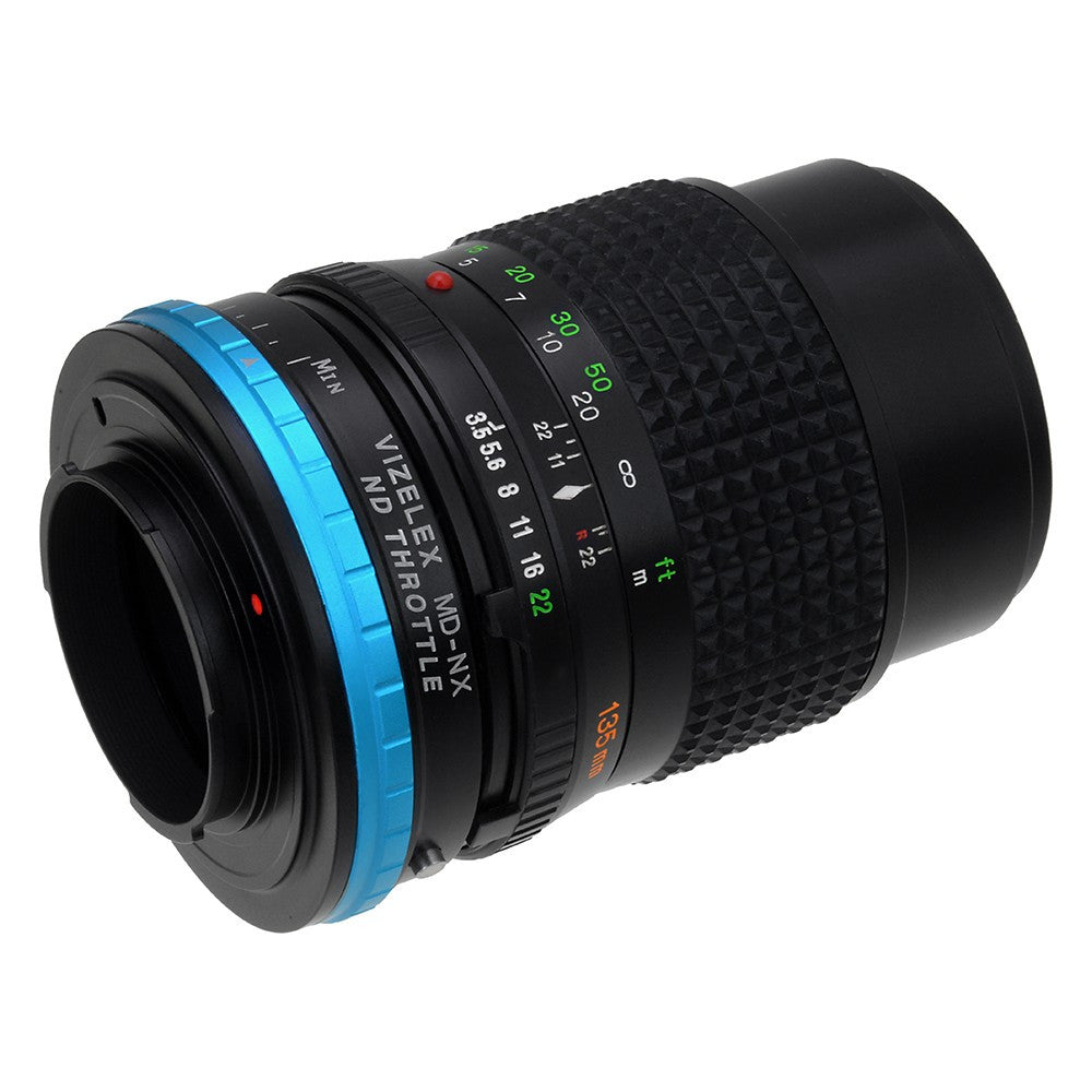 Vizelex ND Throttle Lens Adapter - Compatible with Minolta Rokkor (SR / MD / MC) SLR Lenses to Samsung NX Mount Mirrorless Cameras with Built-In Variable ND Filter (2 to 8 Stops)