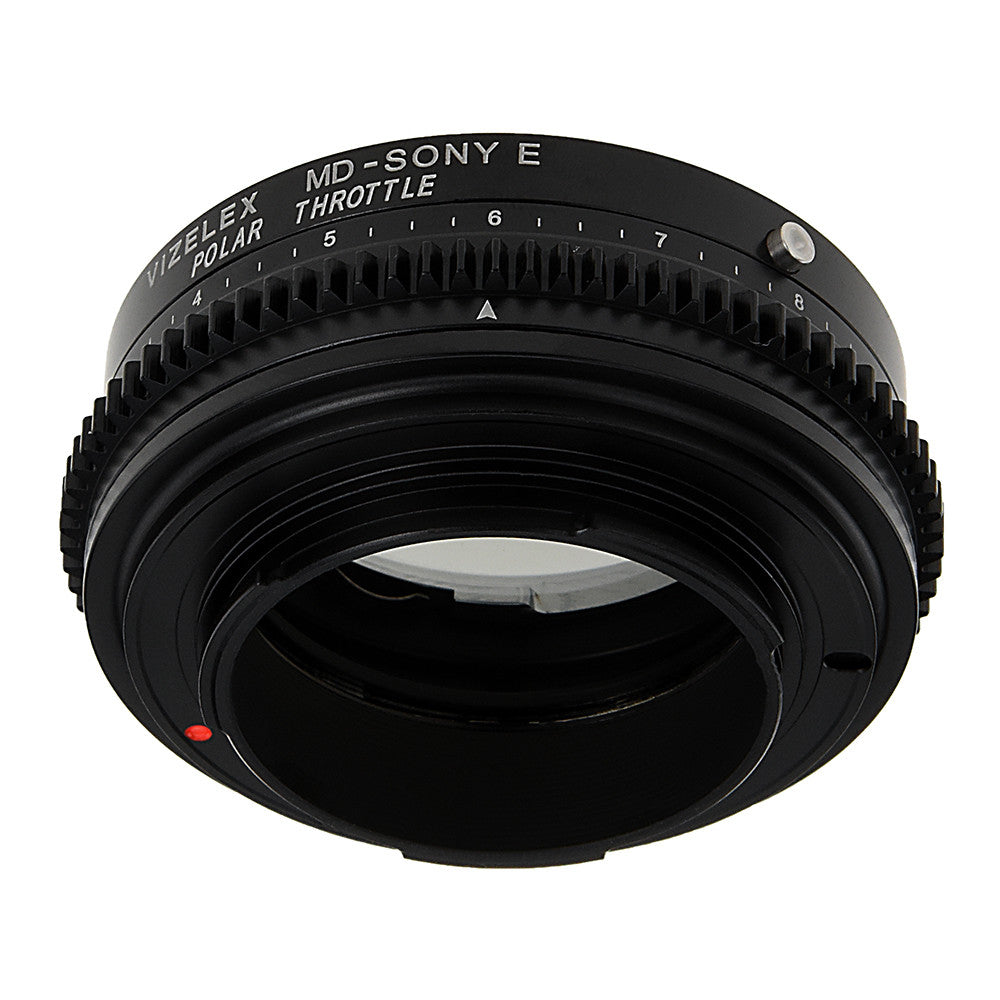 Vizelex Polar Throttle Lens Mount Adapter - Minolta Rokkor (SR / MD / MC) SLR Lens to Sony Alpha E-Mount Mirrorless Camera Body with Built-In Circular Polarizing Filter