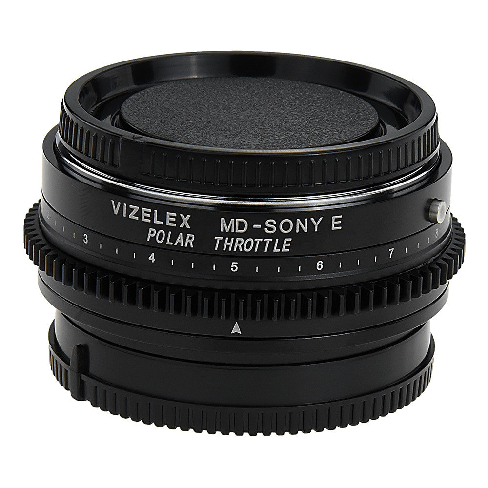 Vizelex Polar Throttle Lens Mount Adapter - Minolta Rokkor (SR / MD / MC) SLR Lens to Sony Alpha E-Mount Mirrorless Camera Body with Built-In Circular Polarizing Filter