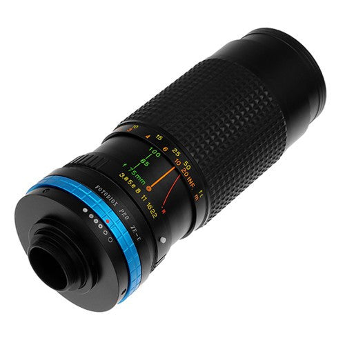 Fotodiox Pro Lens Adapter - Compatible with Mamiya 35mm (ZE) SLR Lenses to C-Mount (1" Screw Mount) Cine & CCTV Cameras with Built-In Aperture Control Dial