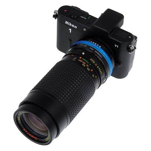 Fotodiox Pro Lens Adapter with Built-In Aperture Control Dial - Compatible with Mamiya 35mm (ZE) SLR Lenses to Nikon 1-Series Mirrorless Cameras