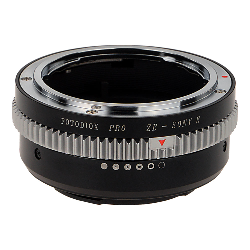 Fotodiox Pro Lens Mount Adapter - Mamiya 35mm (ZE) SLR Lens to Sony Alpha E-Mount Mirrorless Camera Body with Built-In Aperture Control Dial