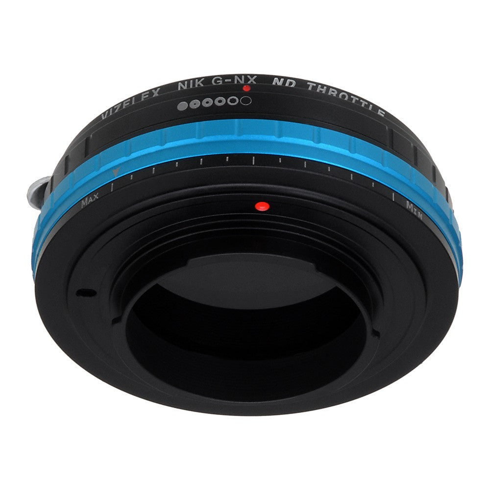 Vizelex ND Throttle Lens Adapter - Compatible with Nikon F Mount G-Type D/SLR Lenses to Samsung NX Mount Mirrorless Cameras with Built-In Variable ND Filter (2 to 8 Stops)