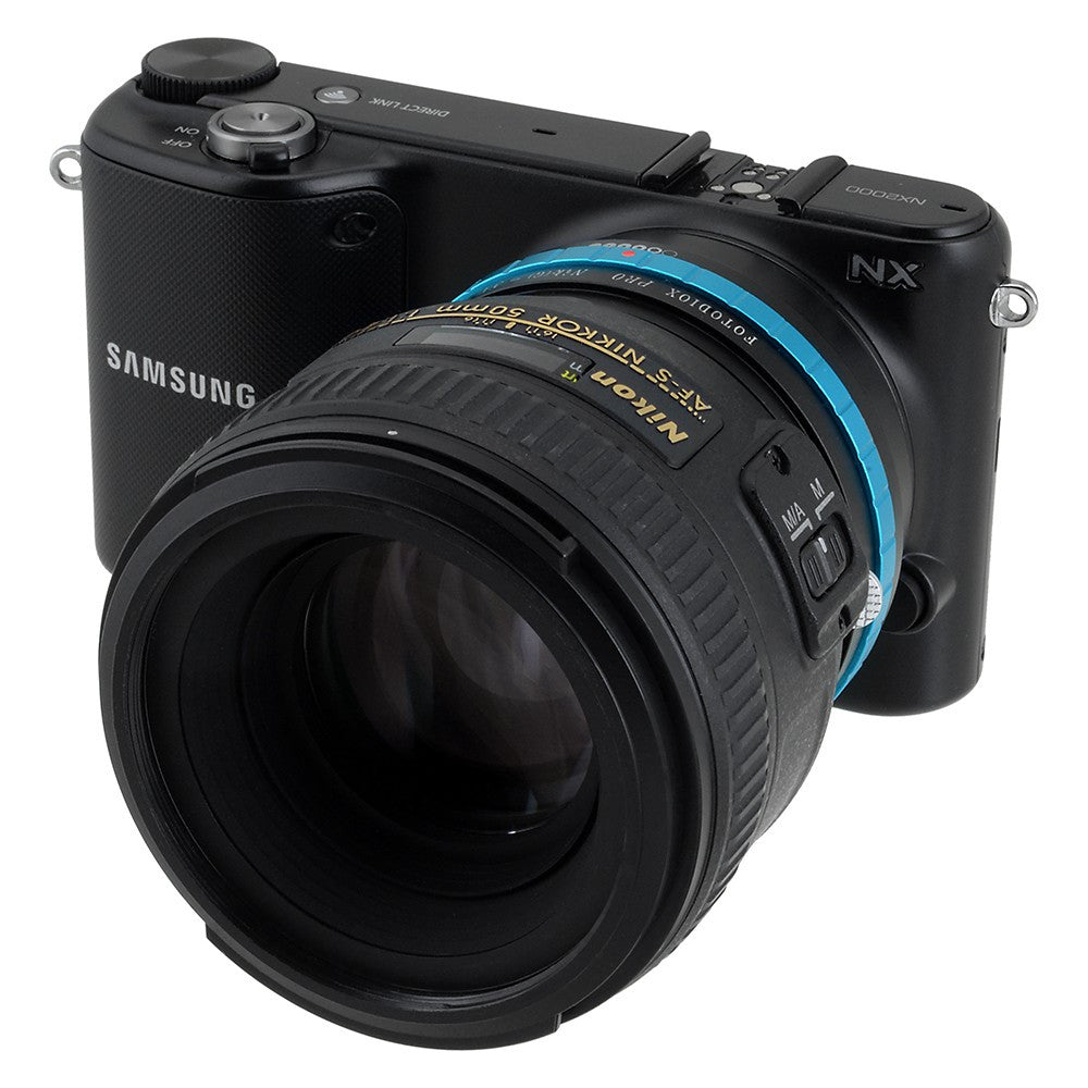 Fotodiox Pro Lens Adapter - Compatible with Nikon F Mount G-Type D/SLR Lenses to Samsung NX Mount Mirrorless Cameras