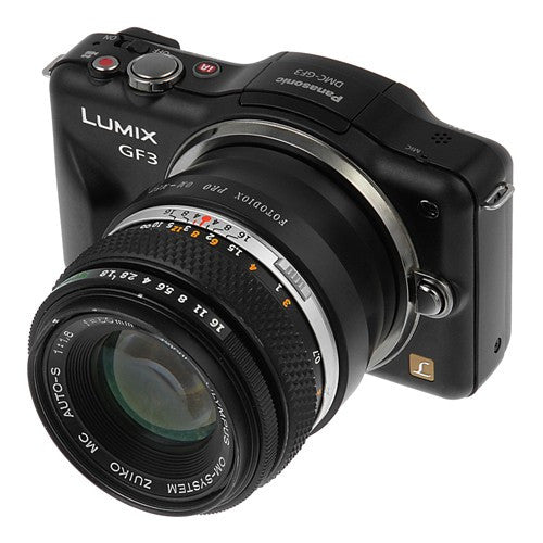 Fotodiox Lens Mount Adapter - Olympus Zuiko (OM) 35mm SLR Lens to Micro Four Thirds (MFT, M4/3) Mount Mirrorless Camera Body