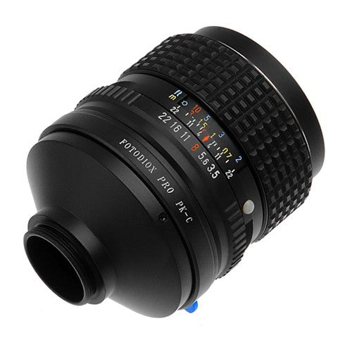 Fotodiox Pro Lens Adapter - Compatible with Pentax K Mount (PK) SLR Lenses to C-Mount (1" Screw Mount) Cine & CCTV Cameras