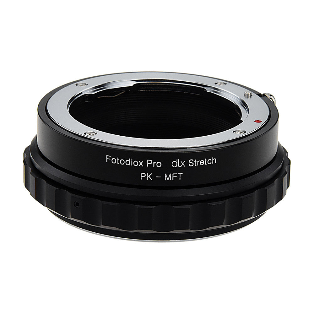 Fotodiox DLX Stretch Lens Adapter - Pentax K Mount (PK) SLR Lens to Micro Four Thirds (MFT, M4/3) Mount Mirrorless Camera Body with Macro Focusing Helicoid and Magnetic Drop-In Filters