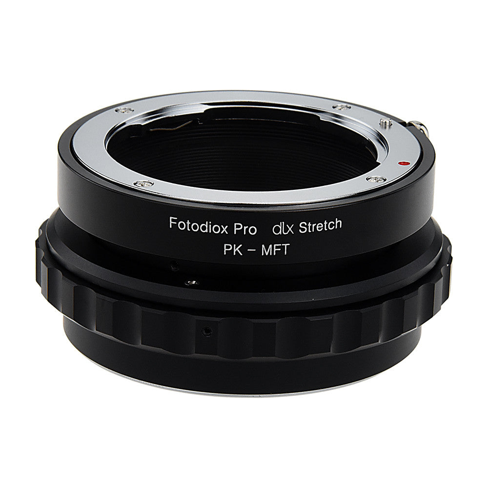 Fotodiox DLX Stretch Lens Adapter - Pentax K Mount (PK) SLR Lens to Micro Four Thirds (MFT, M4/3) Mount Mirrorless Camera Body with Macro Focusing Helicoid and Magnetic Drop-In Filters