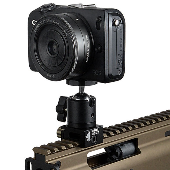 RAIL DOGZ Universal Rail Mount for Small Cameras  - All Metal Mount for Picatinny 1913 Rail Integration System