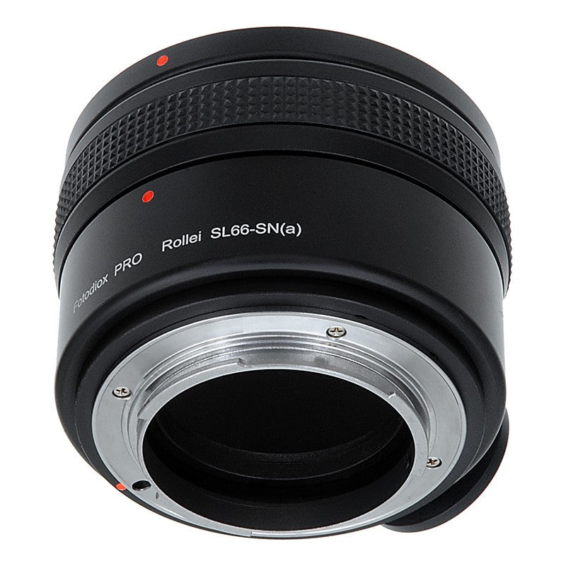 Fotodiox Pro Lens Mount Adapter - Rolleiflex SL66 Series Lens to Sony Alpha A-Mount (and Minolta AF) Mount SLR Camera Body with Built-In Focusing Helicoid
