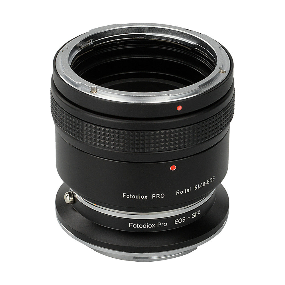 Fotodiox Pro Lens Mount Double Adapter, Rolleiflex SL66 Series and Canon EOS (EF / EF-S) D/SLR Lenses to Fujifilm Fuji G-Mount GFX Mirrorless Digital Cameras with Built-In Focusing Helicoid