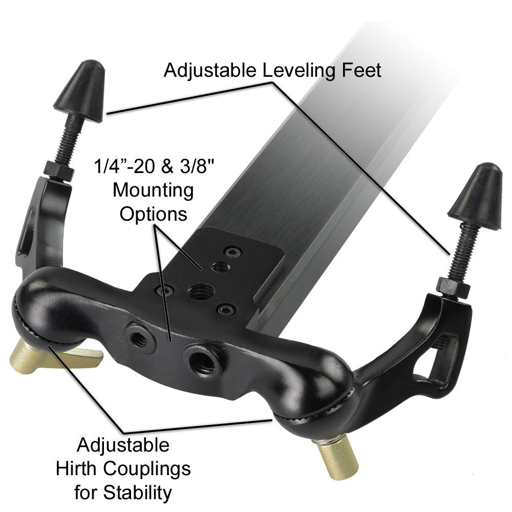 Fotodiox Pro SlideCam Video Slider Stabilizer, DSLR Camera Track Slider, Linear Stabilization Rail System With Ball-Bearing Slide Mechanism, Adjustable Legs and Carrying Case