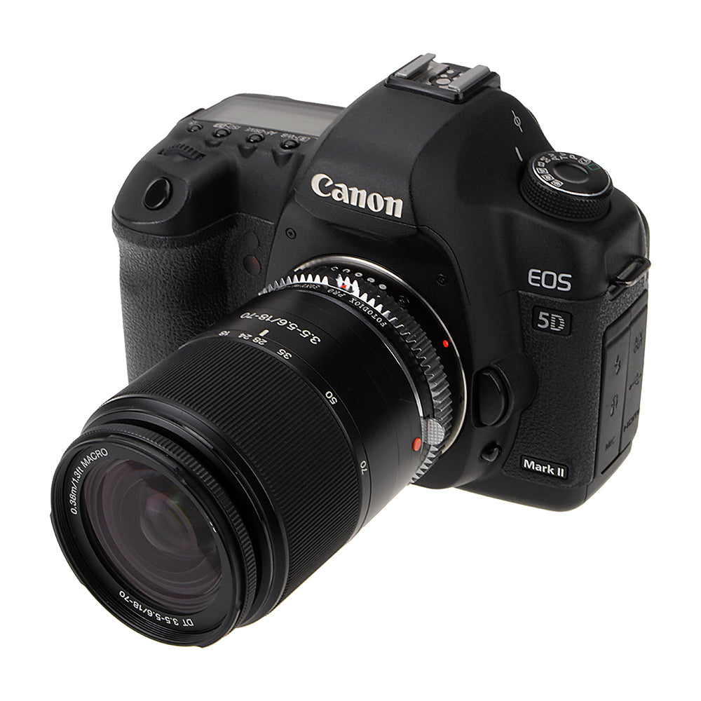 Fotodiox Pro Lens Mount Adapter - Sony Alpha A-Mount (and Minolta AF) DSLR Lens to Canon EOS (EF, EF-S) Mount SLR Camera Body, with Built-In Aperture Control Dial