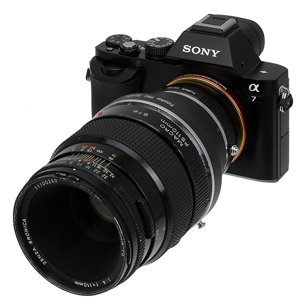 Fotodiox Pro Lens Mount Adapter - Bronica SQ Mount Lens to Sony Alpha E-Mount Mirrorless Camera Body