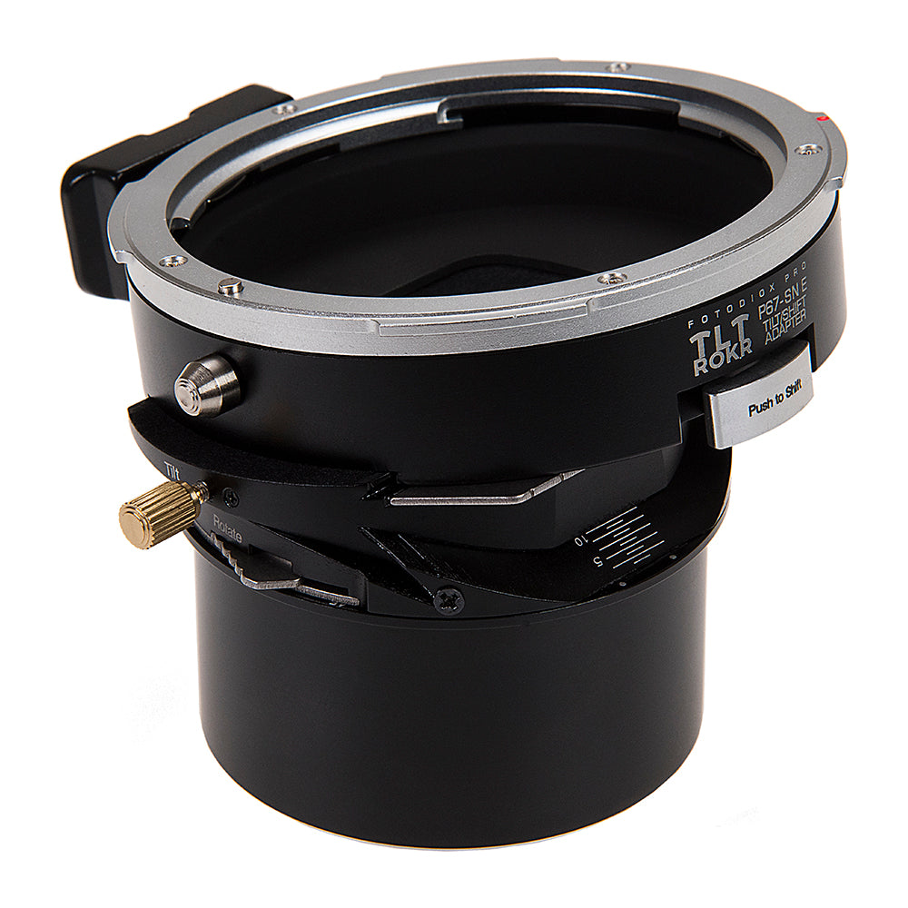 Fotodiox Pro TLT ROKR - Tilt / Shift Lens Mount Adapter for Pentax 6x7 (P67, PK67) Mount SLR Lenses to Sony Alpha E-Mount Mirrorless Camera Body