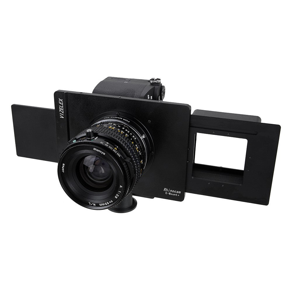 Vizelex RhinoCam+ Mamiya 645 Mount for Sony Alpha E-Mount Full Frame Mirrorless Camera Body - for Shift Stitching 645 and Panoramic Sized Images with Medium Format Lenses