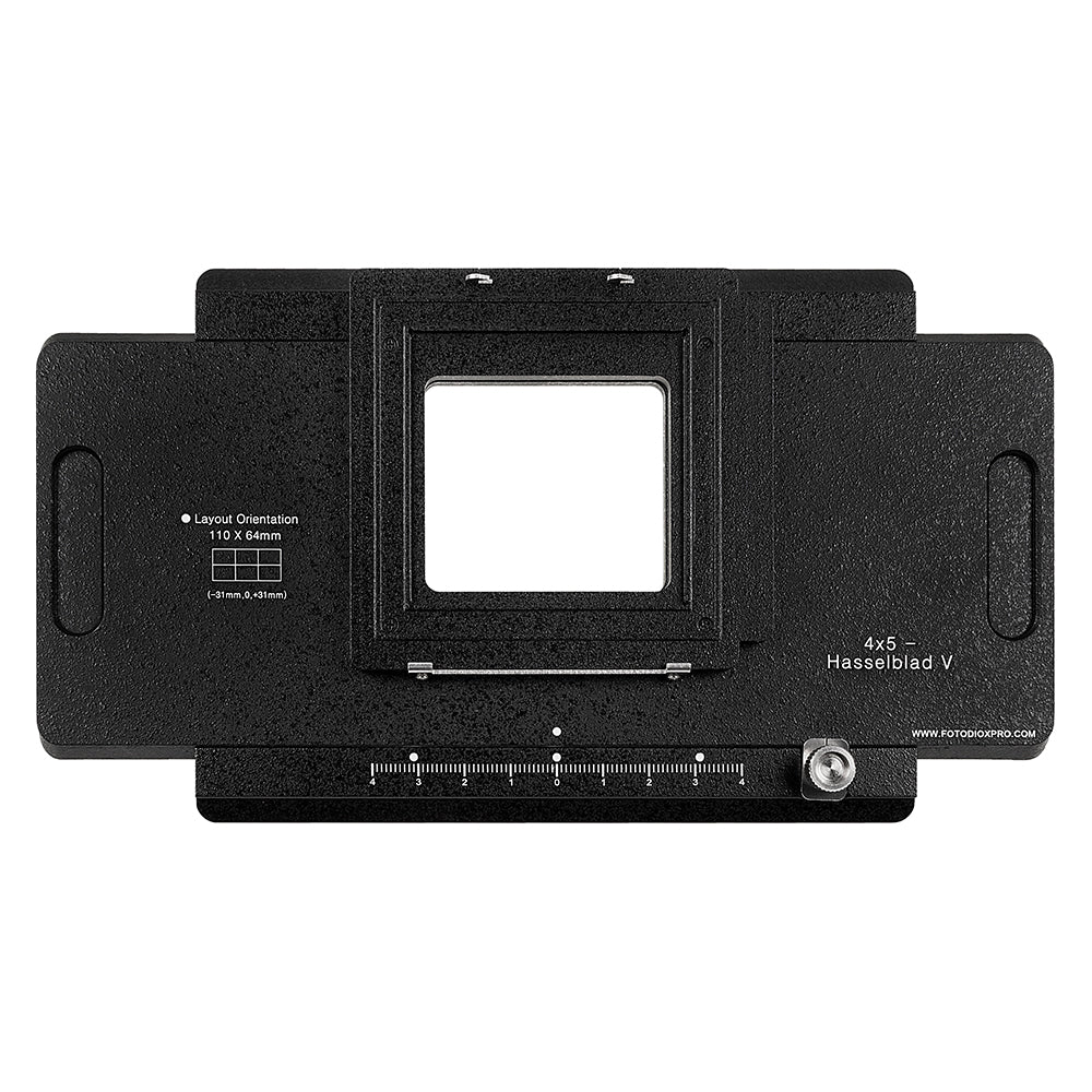 Fotodiox Pro Lens Mount Adapter - Hasselblad V-Mount Backs to Large Format 4x5 View Cameras with a Graflok Rear Standard - Shift / Stitch Adapter