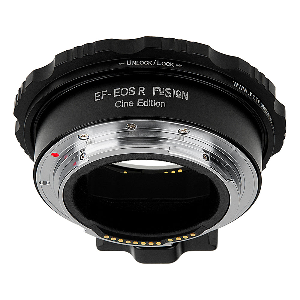 Fotodiox Pro Fusion Smart AF Cine Edition Lens Adapter - Compatible with Canon EOS (EF / EF-S) D/SLR Lenses to Canon RF Mount Mirrorless Cameras with Automated Functions, Beach Lock Mounting & USB Upgradeable Port