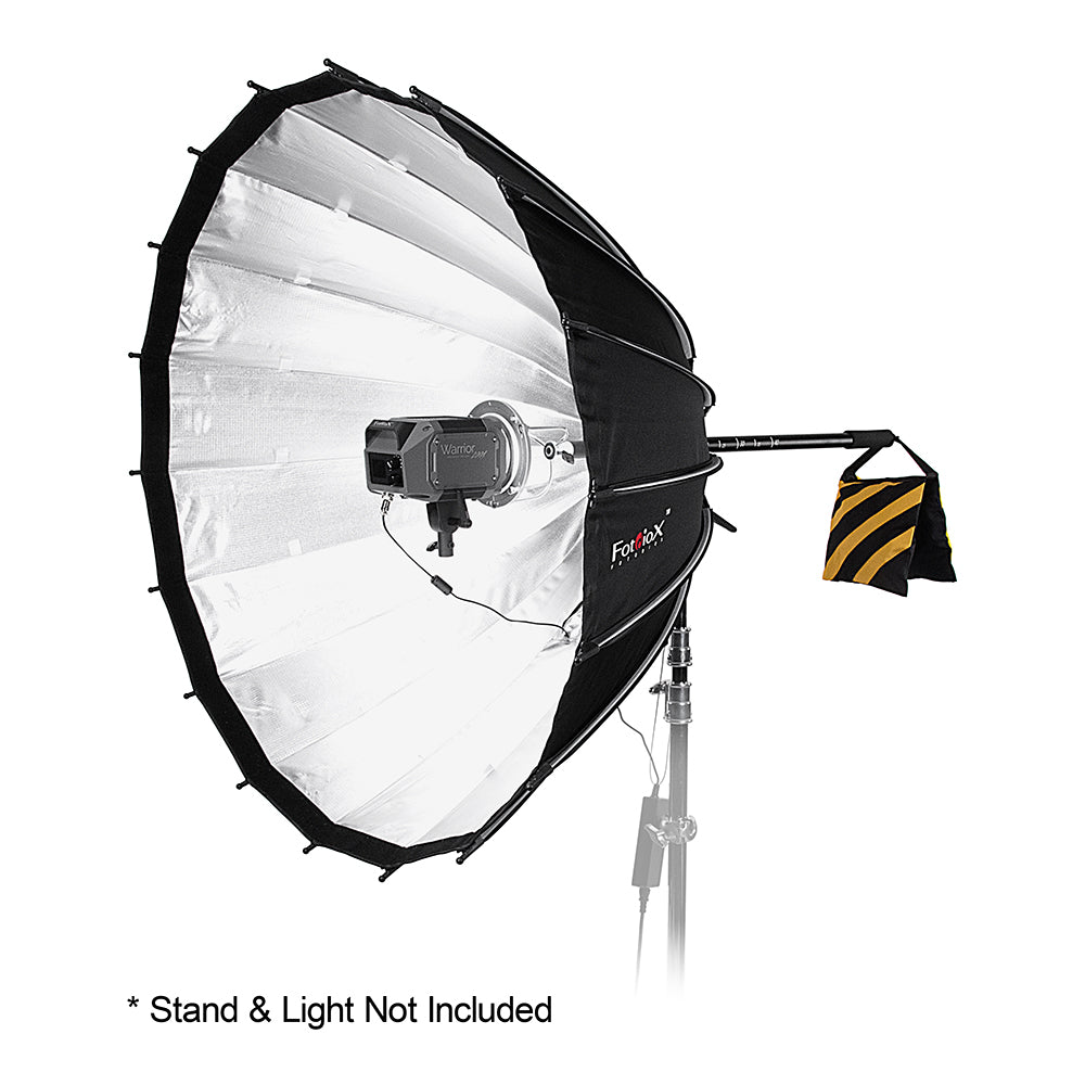 Fotodiox DLX Parabolic Focusing Softbox w/ Bowens Speedring - Focusable & Quick Collapsible Softbox / Silver Reflective Umbrella Interior w/ Double Diffusion Panels & Grid