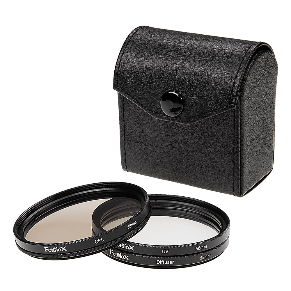 Fotodiox Filter Kit - UV, Circular Polarizer & Soft Diffusion Filters for Camera Lenses
