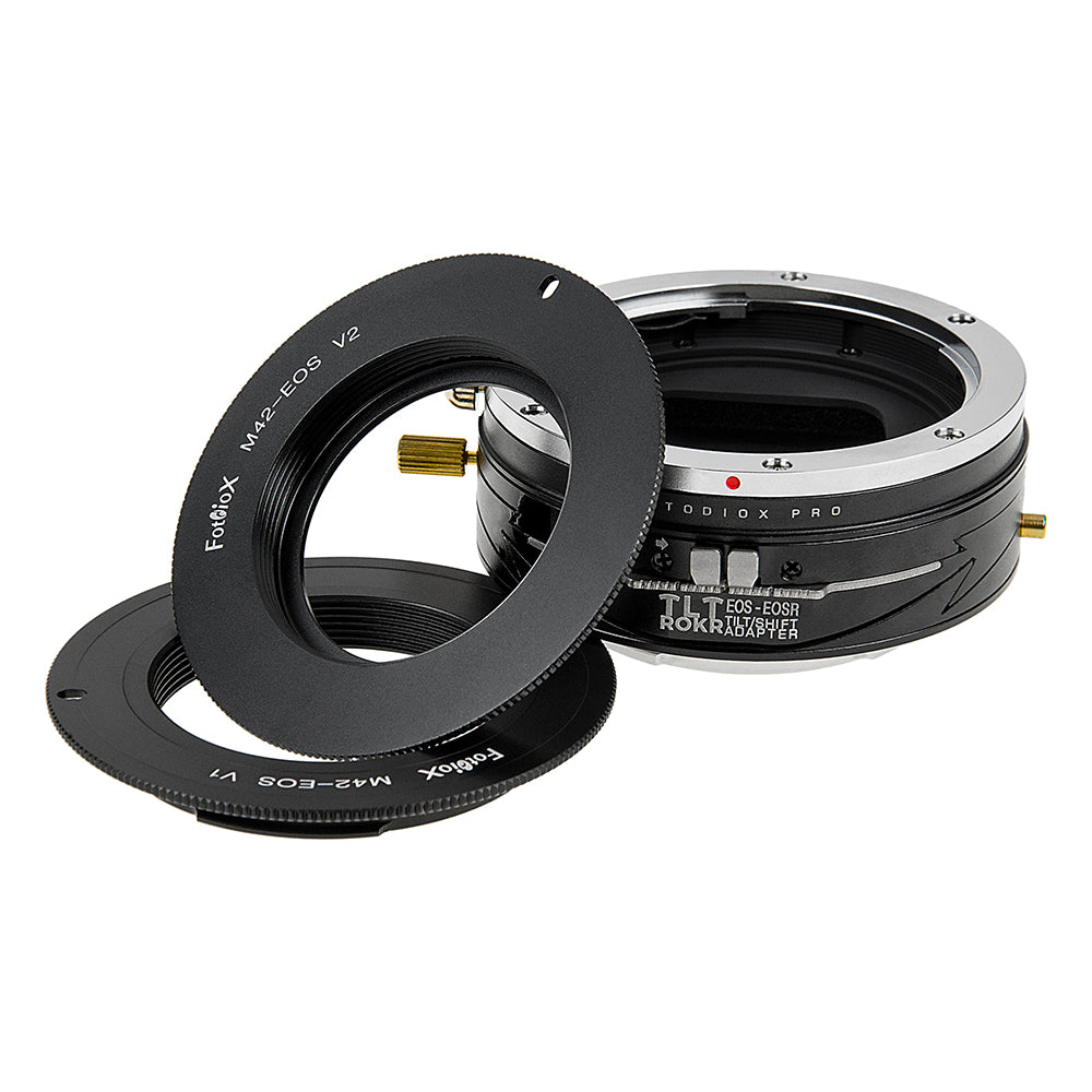 Fotodiox Pro TLT ROKR - Tilt / Shift Lens Mount Double Adapter - Compatible with M42 Type 1 & 2 Screw Mount & Canon EOS (EF / EF-S) D/SLR Lenses to Canon RF Mount Mirrorless Camera Body