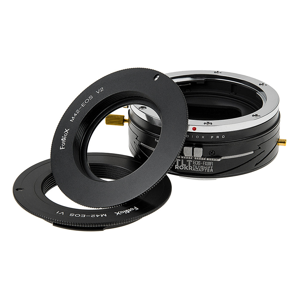 Fotodiox Pro TLT ROKR - Tilt / Shift Lens Mount Double Adapter - Compatible with M42 Type 1 & 2 Screw Mount & Canon EOS (EF / EF-S) D/SLR Lenses to Fujifilm Fuji X-Series Mirrorless Camera Body