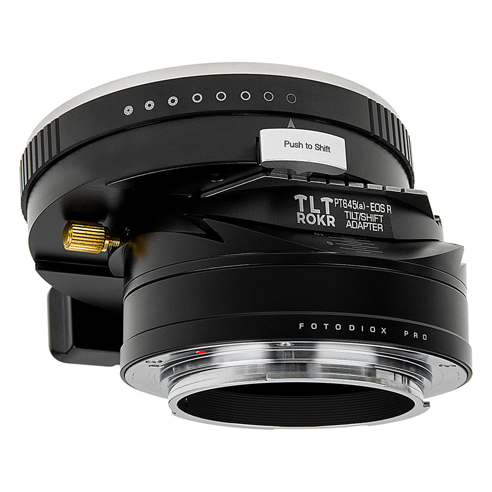 Fotodiox Pro TLT ROKR (Tilt/Shift) Lens Adapter - Compatible with Pentax 645 (P645) Mount D FA & DA Auto Focus Lenses to fit Canon RF Mount Cameras