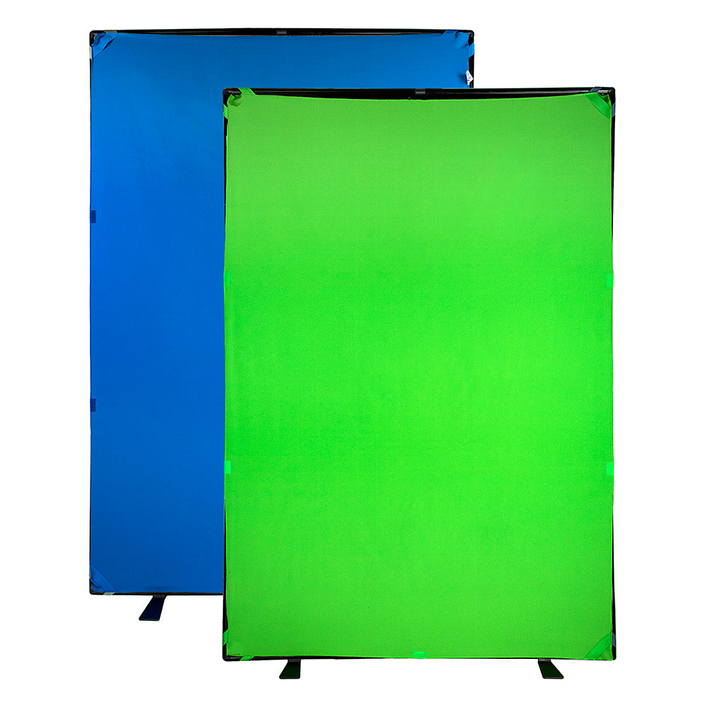 Complete Portable Background Kit - 5x7' w/ 3x Covers (Black/White, Blue/Green & Diffusion) - 5 x 7.4ft (1.5 x 2.1m)