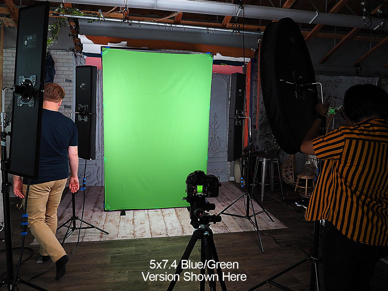 Complete Portable Background Kit - 5x5' w/ 2x Covers (Blue/Green & Diffusion) - 5 x 5ft (1.5 x 15m)