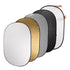 Fotodiox 5-in-1 Reflector Pro, Premium Grade Collapsible Disc, Soft Silver / Gold / Black / White / Diffuser - 5 Size Options