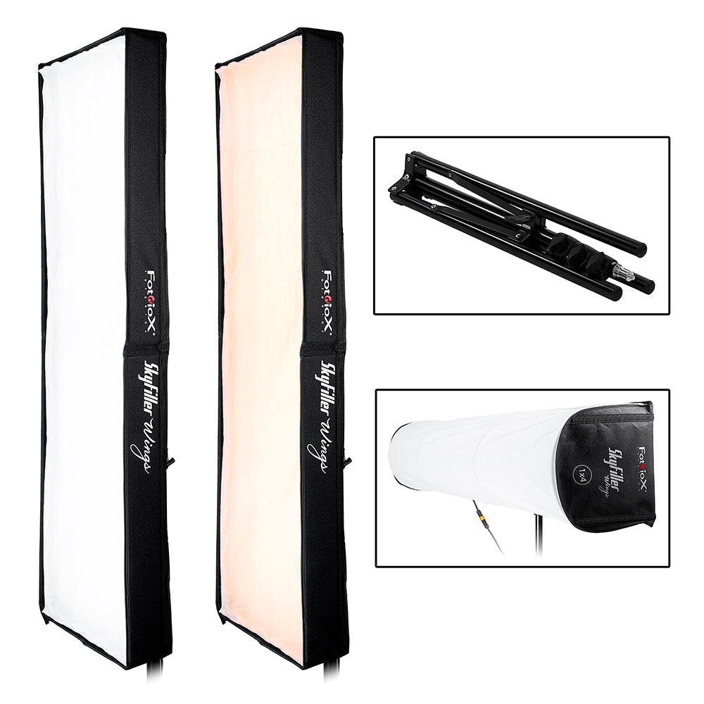 thumbnail image 2 of Fotodiox SkyFiller Wings LED Panel - 36in 260W Bi-Color Folding Light | Studio & Location Lighting Kit 2 of 14