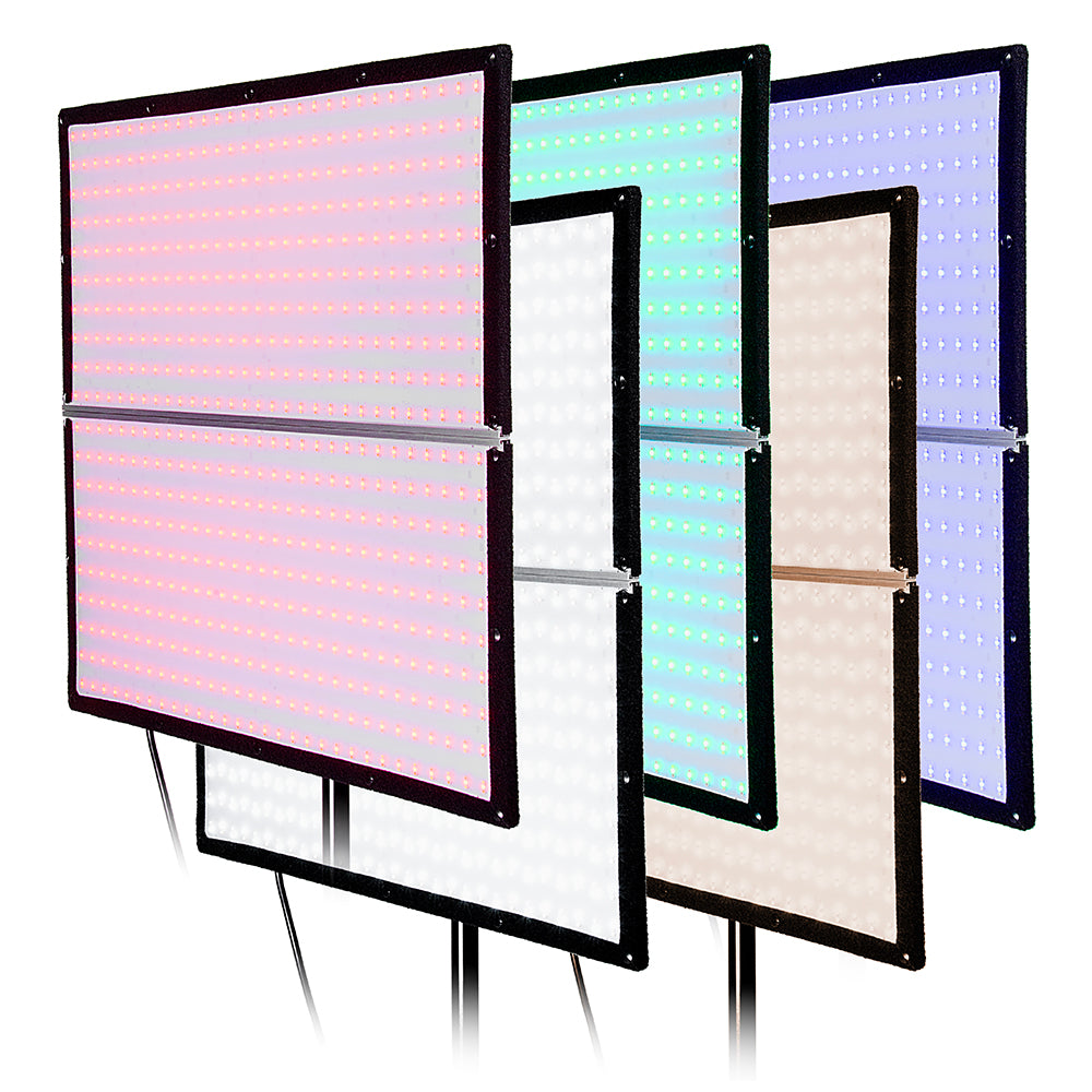 SkyFiller Wings 2x2 200w RGBW+T - Prizmo Edition Folding LED Panel Lighting w/ Flat Softbox and Grid, Includes Upgraded Domed Softbox & Compact 5'6" Light Stand (while supplies last!)