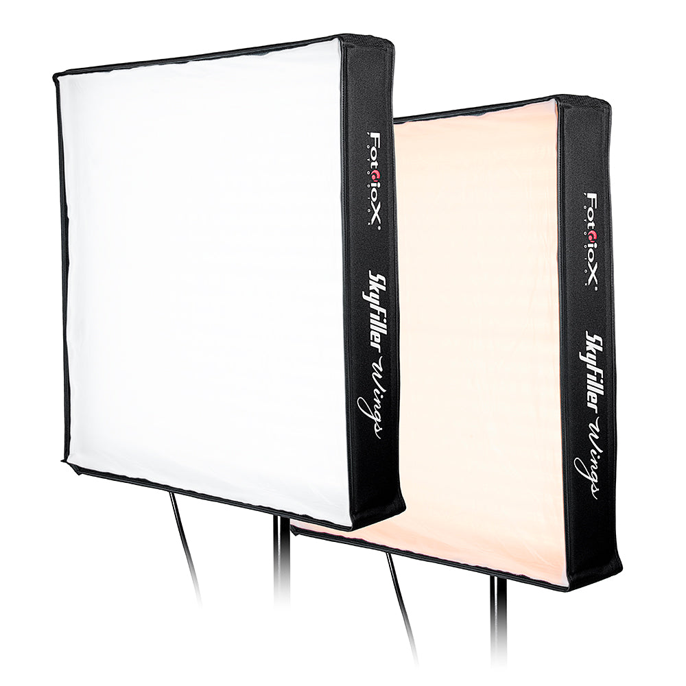 SkyFiller Wings 2x2 200w Bi-Color - Folding LED Panel Lighting w/ Flat Softbox and Grid, Includes Upgraded Domed Softbox & Compact 5'6" Light Stand (while supplies last!)