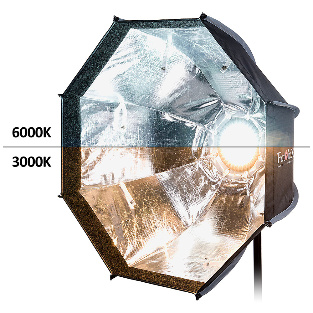Fotodiox DLX EZ-Light T660 - Collapsible Bicolor (3200k-5600k) Photo/Video LED Light w/ 24" Softbox, Handle, Grid & 6' Stand