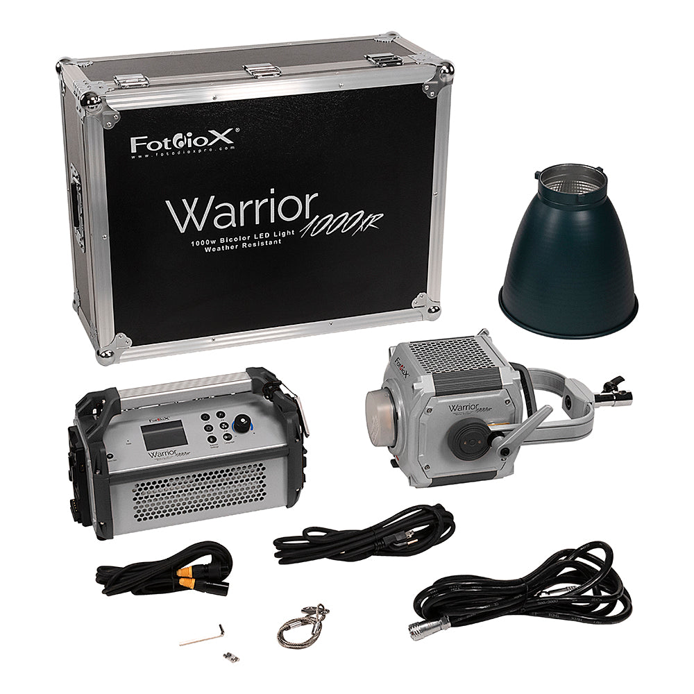 Fotodiox Pro Warrior 1000XR Weather Resistant, Bicolor LED Light Kit - High-Intensity 1000W Tungsten to Daylight Color (2700-6500k) LED Light Kit for Still and Video