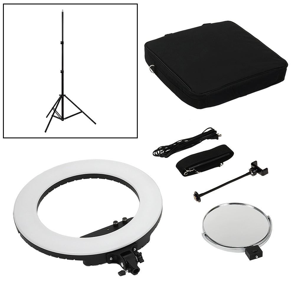 Fotodiox Selfie Starlite Vlog Pro Light - Black 18in Bi-Color Dimmable LED Ring Light Premium Kit