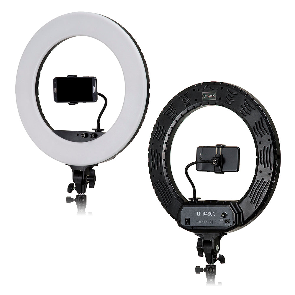 Fotodiox Selfie Starlite Vlog Pro Light - Black 18in Bi-Color Dimmable LED Ring Light Premium Kit