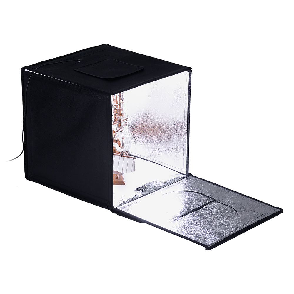 Fotodiox Pro LED Studio-in-a-Box for Table Top Photography - Light Tent w/ Integrated Dimmable LED Lights (Includes Four Background Colors)