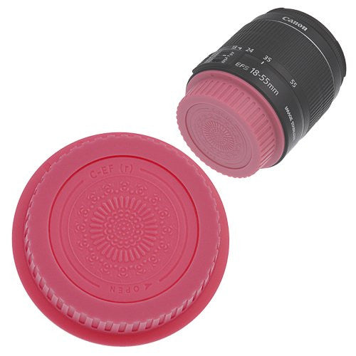 Fotodiox Designer Pink Rear Lens Cap for all Canon EOS Lenses (fits both EF & EF-s Lenses)