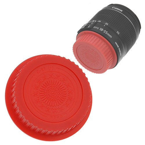 Fotodiox Designer Red Rear Lens Cap for all Canon EOS Lenses (fits both EF & EF-s Lenses)